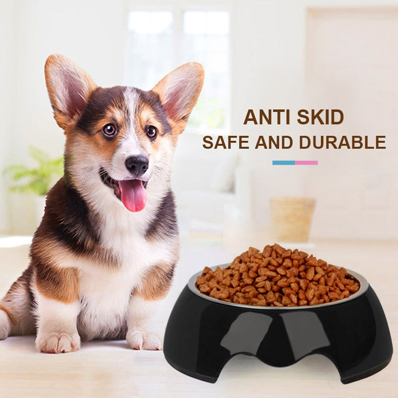 Zellar 2-in-1 Dog Food Bowls Large Pet Water Bowls Removable Stainless-Steel Bowl in Round Non-Skid Rubber Base Pet Bowls for Dogs and Cats, Black - PawsPlanet Australia