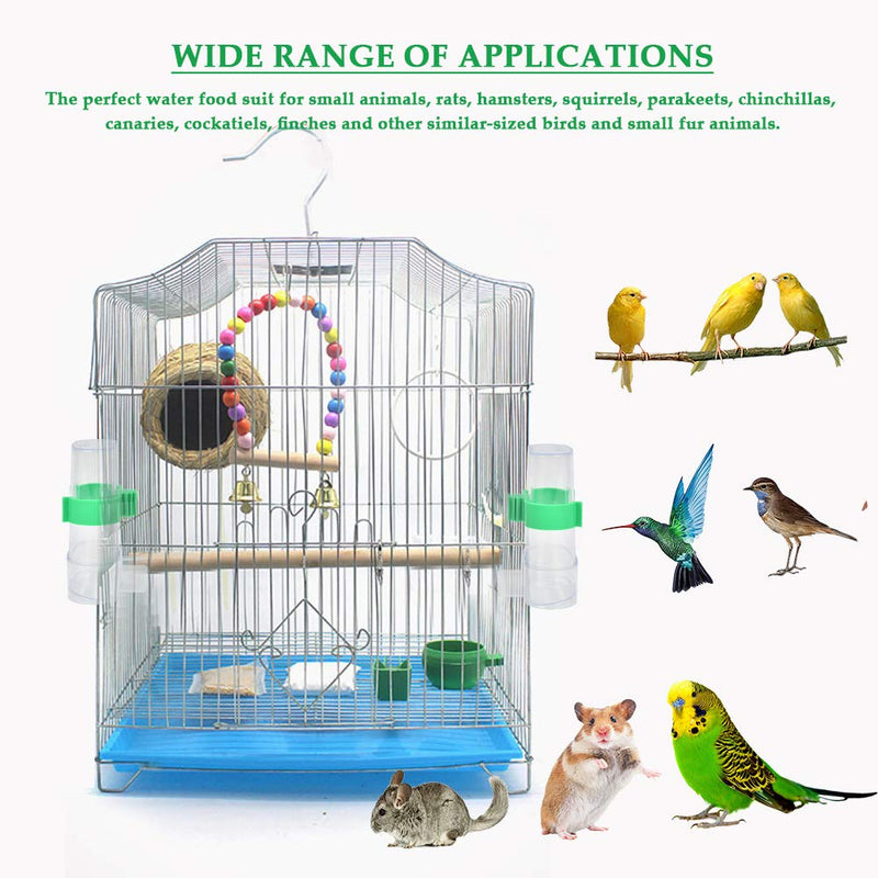 "N/A" 2 Pcs Birds Automatic Water Dispenser Bird Feeder Automatic Drinker Waterer, Bird Cage Feeder Clip Hanging in Birds Cage for Parrots Automatic Drinker Waterer, Bottle Drinker Container Waterer - PawsPlanet Australia