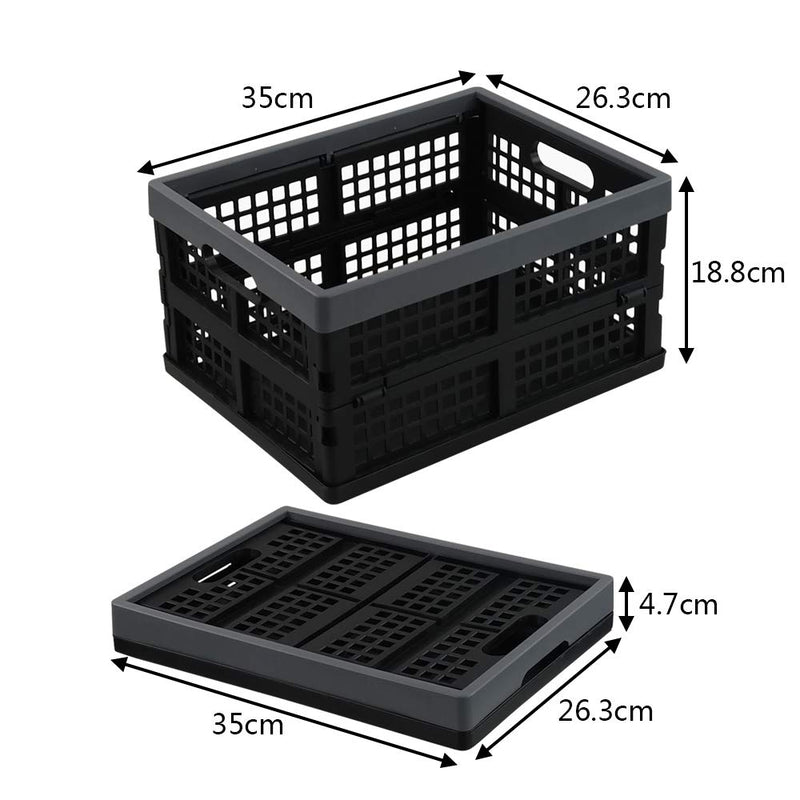 Qqbine 16 L Collapsible Crate, Milk Crate Storage, 4 Packs, F - PawsPlanet Australia