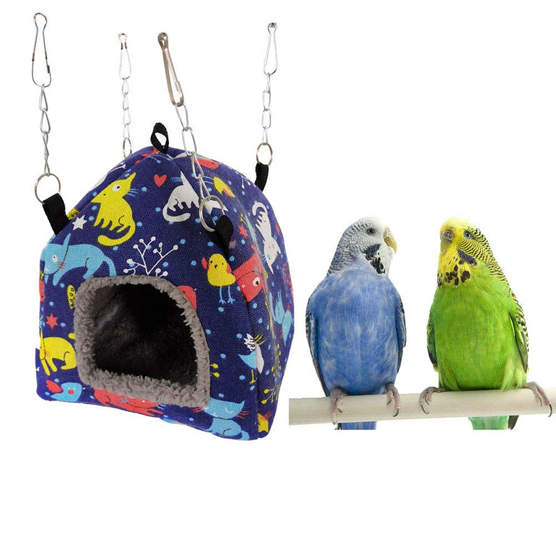 [Australia] - Bird Nest House Bed Toy for Pet Parrot Budgie Parakeet Cockatiel Conure Cockatoo African Grey Amazon Lovebird Finch Canary Hamster Rat Gerbil Chinchilla Ferret Squirrel Cage L Blue Cat 