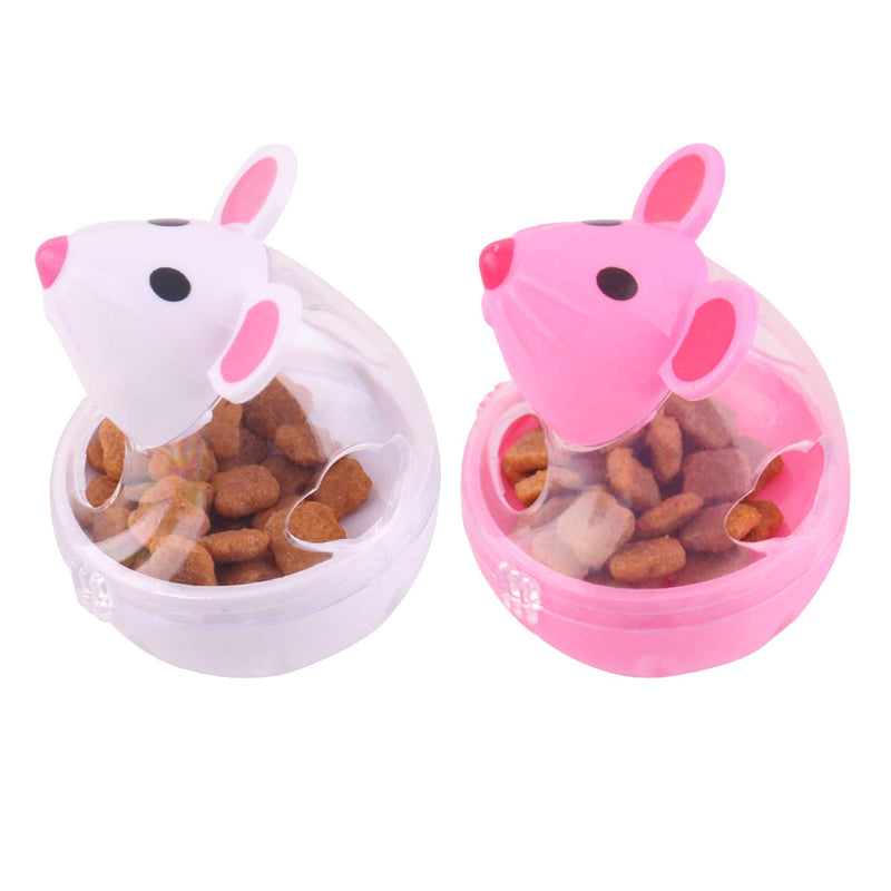 HUOXIG Cat Interactive Toy and Food Dispenser Treat Ball Cat Food Feeder Indoor Outdoor Cat Feeding Toys Transparent Mice Food Tumbler Pet interactive Toy Puzzle Play Toy Kids Toy -2PCS/Set - PawsPlanet Australia