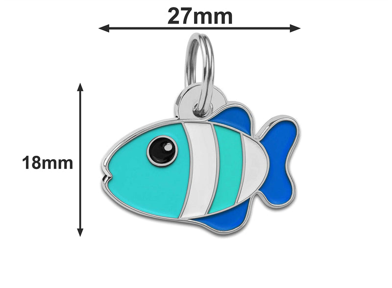 Do Not Feed Cat Collar with Personalised Engraved Fish Shaped ID Pet Tag (Blue) Blue - PawsPlanet Australia