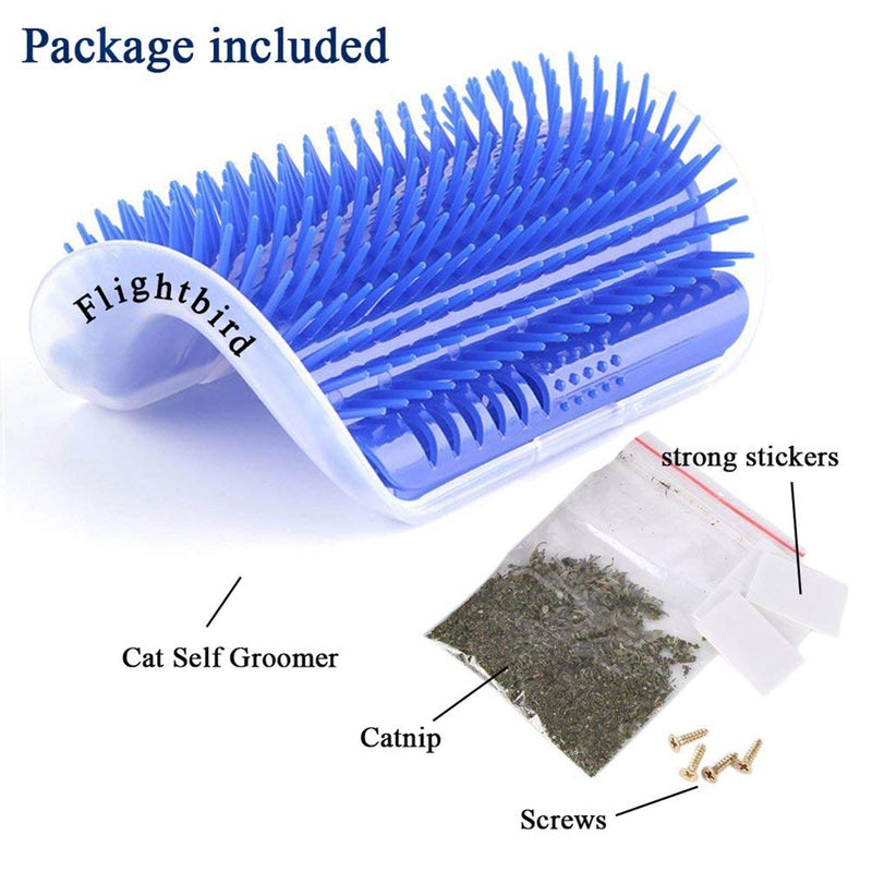 [Australia] - WWVVPET 3.0 Softer Cat Self Groomer with Catnip, Dog Cat Corner Groomer,Wall Corner Scratcher Comb,Grooming Massage Brush, Perfect Scratch Massager Tool for Long & Short Fur Kitten/Puppy (2 Pack Blue) 3.0 Softer Blue (2 Pack) 