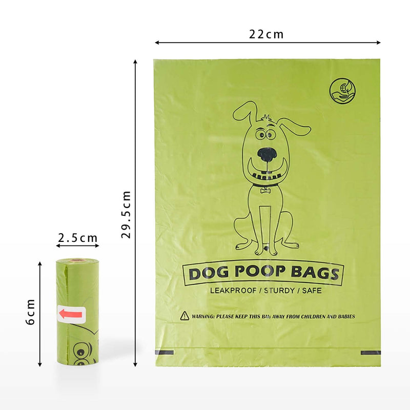 AiTodos® 600 Pcs Biodegradable Dog Bags Going Out Bags for Dogs Biodegradable Material Portable 29.5 x 22cm Green (40 Rolls, 15 per Roll) Green-600 - PawsPlanet Australia