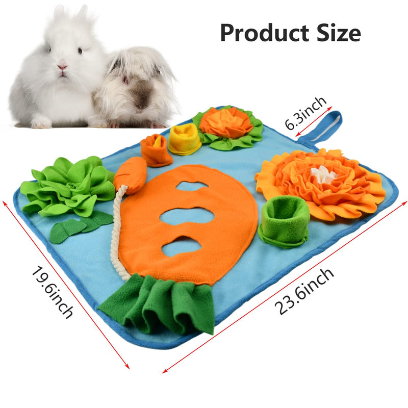 Vehomy 24"x20" Rabbit Foraging Mat with Fixing Handle Pet Bunny Guinea Pigs Polar Fleece Snuffle Pad Small Animal Interactive Feeding Mat Bed for Rabbits Hamsters Dogs Chinchillas Ferrets - PawsPlanet Australia