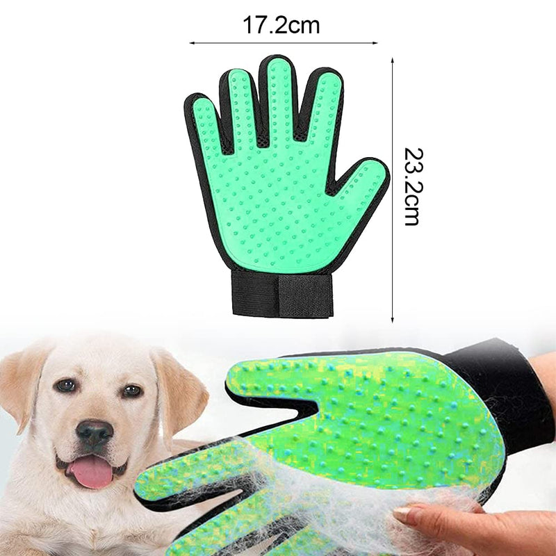 Washing glove for cats, cat gloves, cat glove grooming, cat glove brush, grooming glove made of silicone glove, cat brush, dog brush, grooming glove for pets, 1 green 1 green - PawsPlanet Australia