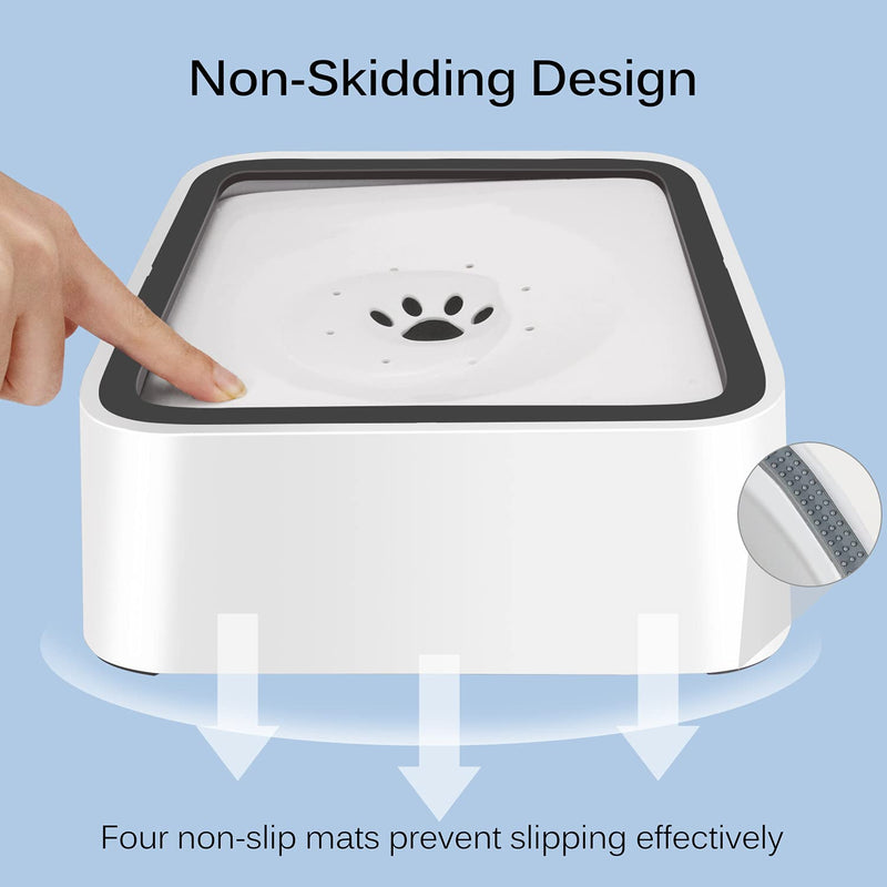 Pawject X Non Spill Dog Water Bowl for Large Dogs, Water Bowl Dispenser for Dogs,Slow Water Feeder for Medium Large and Extra Large Dogs,50 oz White 50oz - PawsPlanet Australia