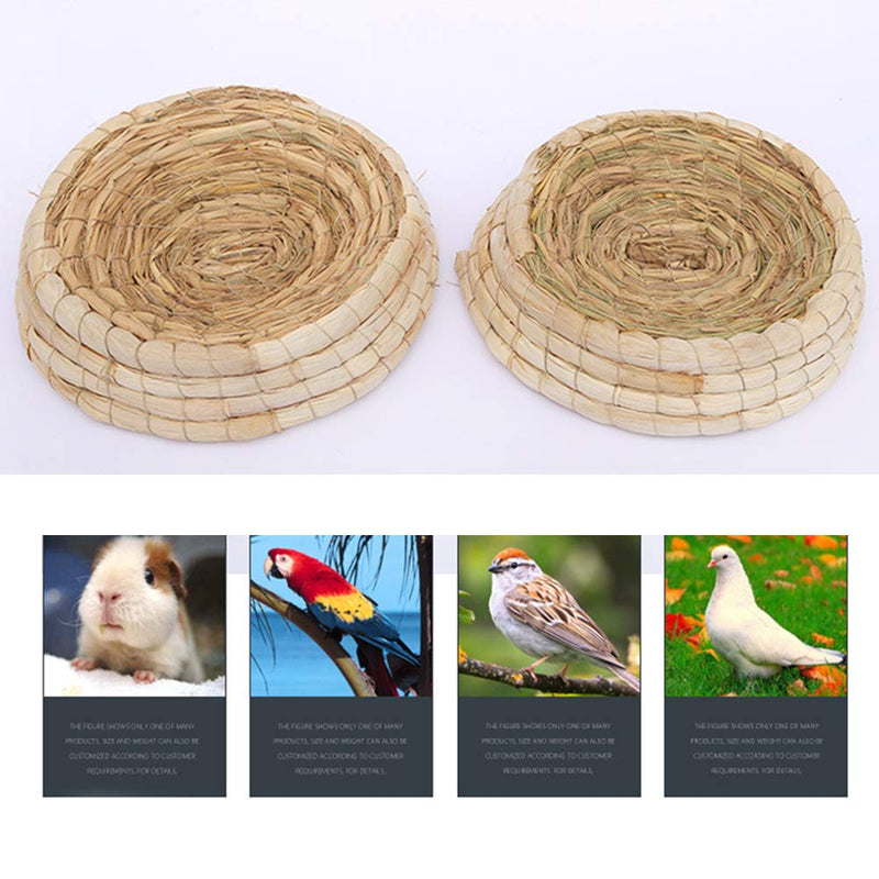 POPETPOP Handwoven Pigeon Nesting Bowls, Bird Nests Straw Incubation Bed, Courtship Breeding House for Pigeon/Dwarf Rabbit/Gerbil/Chinchillas/Parakeet/Guinea Pigs, 24x6.5cm - PawsPlanet Australia