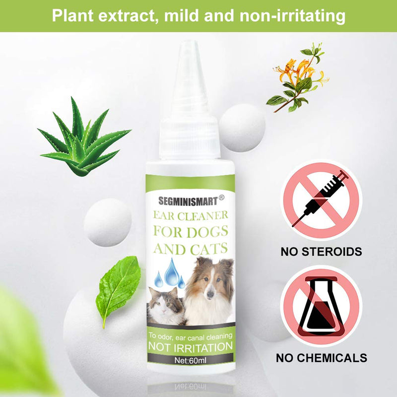 Dog Ear Cleaner, Ear Cleaner for Dogs and Cats, Pet Ear Cleaner for Removing Wax and Debris, Stop Itching, Head Shaking, Reduces Odor and Maintains Ear Cleanliness, Honeysuckle and Aloe Vera - PawsPlanet Australia