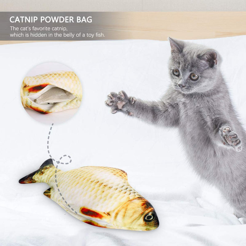 Electric Catnip Fish Toys for Cats Fish Catnip Toys Cat Toys Simulation Plush Fish Shape Toy Doll Interactive Pets Pillow Chew Bite Kick Supplies for Cat Kitten (A) A - PawsPlanet Australia