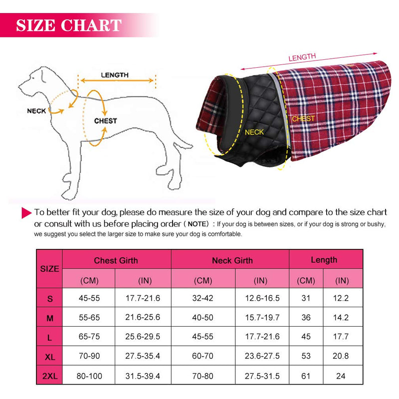 BESAZW Dog Jacket Winter Coats for Dogs Coat Sweater for Cold Weather Reversible Waterproof Warm Dog Sweaters for Small Medium Large Dogs,Red M - PawsPlanet Australia