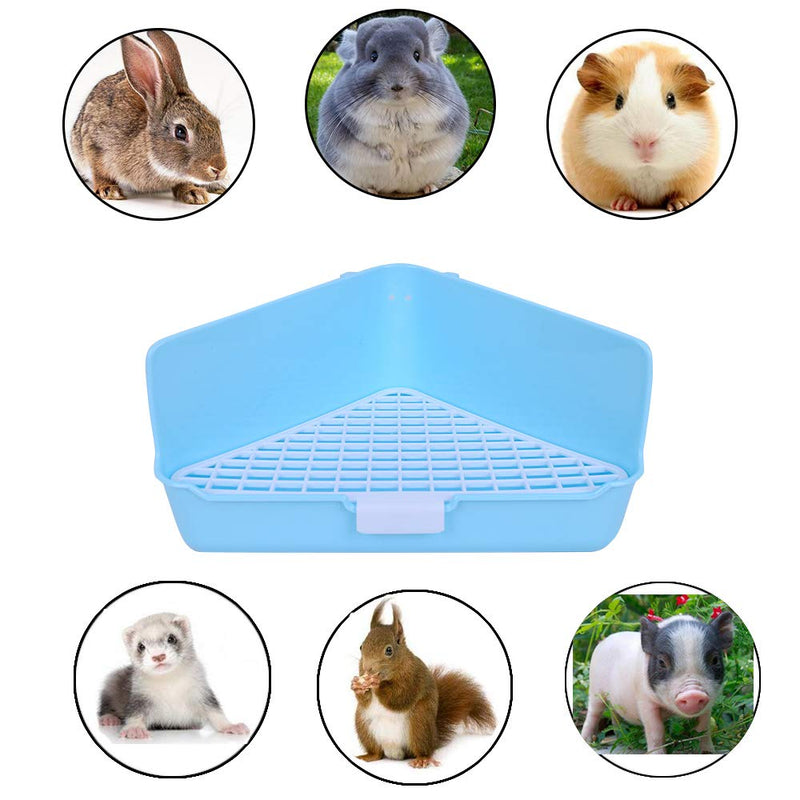 [Australia] - Humorous.P Rabbit Litter Small Animal Litter Potty Trainer Corner Box Toilet Triangle-Sky Blue 