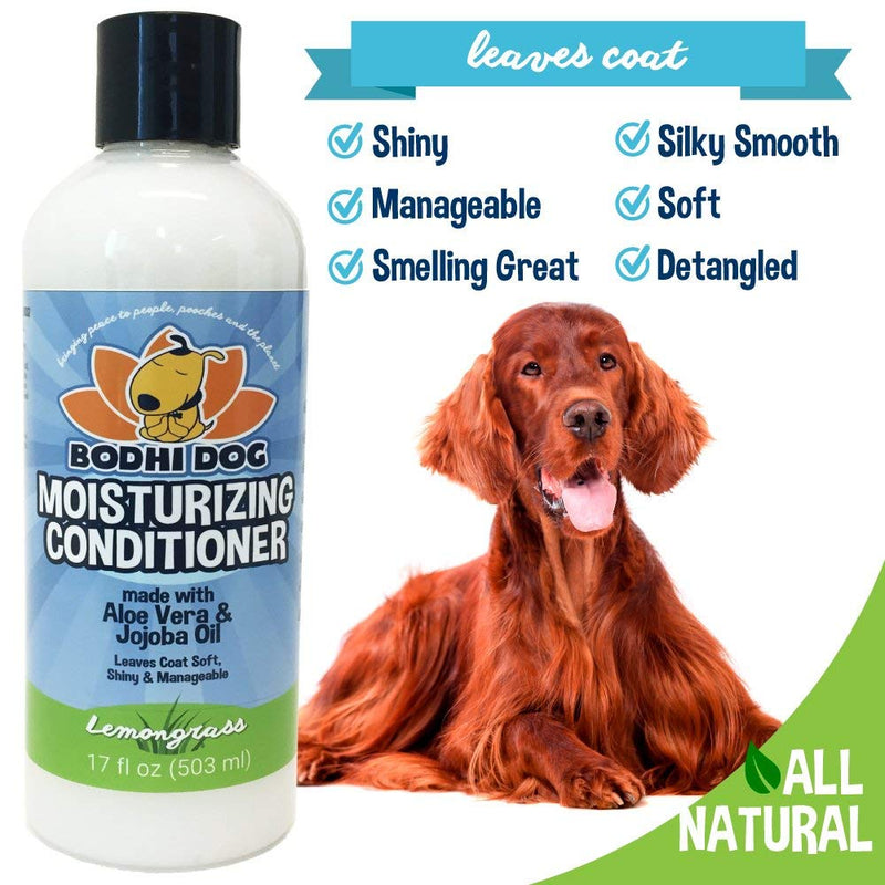 [Australia] - New Natural Moisturizing Pet Conditioner | Conditioning for Dogs, Cats and More | Soothing Aloe Vera & Jojoba Oil | Vet and Pet Approved Treatment - Made in The USA - 1 Bottle 17oz (503ml) Lemongrass 