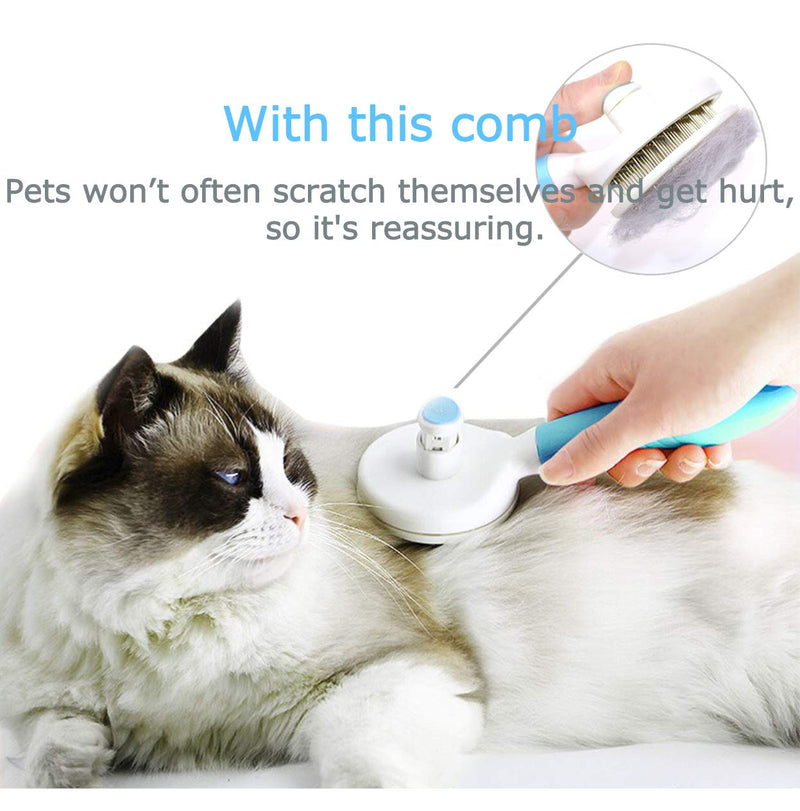 [Australia] - NemuyNeko Pet Dematting Comb Grooming Brush for Dogs and Cats Massage Shedding Tools for Removing Undercoat Knots, Mats & Tangled Hair 