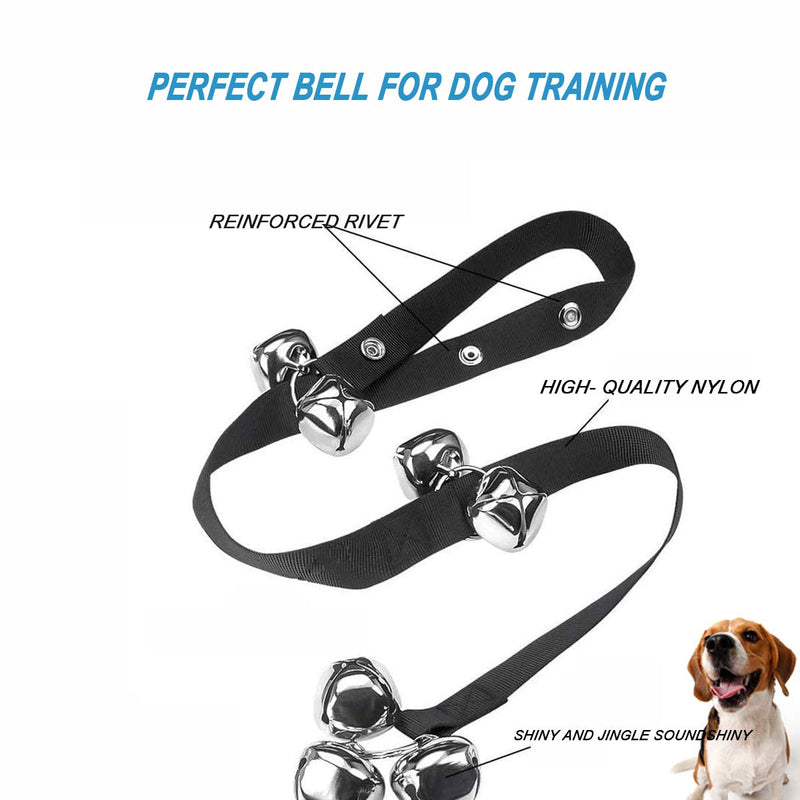Baikey Dog Training Bell, 2 Pack Dog Doorbells Dog Bell for Door Potty Training Adjustable Pet Puppy 7 Extra Large Loud Bell for Door Knob Housetraining Houserbreaking Black and Blue - PawsPlanet Australia