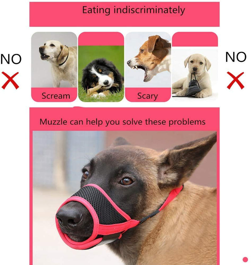 Phanindra Dog Muzzle Nylon Soft Muzzle Anti-Biting Barking Secure，Mesh Breathable Pets Muzzle for Small Medium Large Dogs Black - PawsPlanet Australia