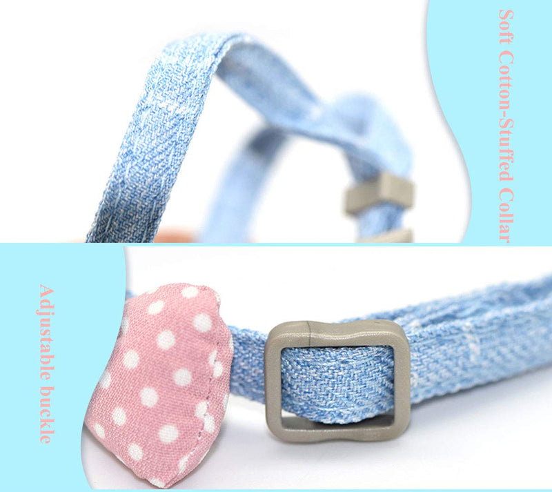 Cat Collar, Adjustable Cute Bowtie Collar for Kitty and Small Puppies, Adjustable from 8.6-12 Inch (Blue) Blue - PawsPlanet Australia