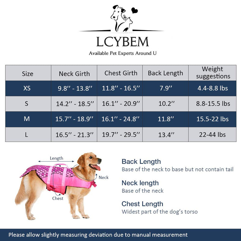 [Australia] - Dog Life Jacket - Mermaid Hot Pink, Portable Dog Swimming Jacket Vest, Lifesaver Vests with Rescue Handle for Small Medium and Large Dogs, Pet Safety Swimsuit Preserver for Swimming, Beach Boating XS 