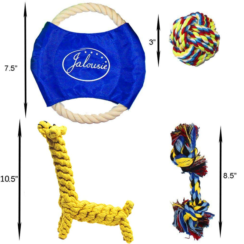 Jalousie Dog Rope Toys Dog Toy Assortment Puppy Chew Dog Rope Toy Nearly Indestructible Rope Toy Assortment for Medium Large Breeds Medium/Large Dogs - PawsPlanet Australia