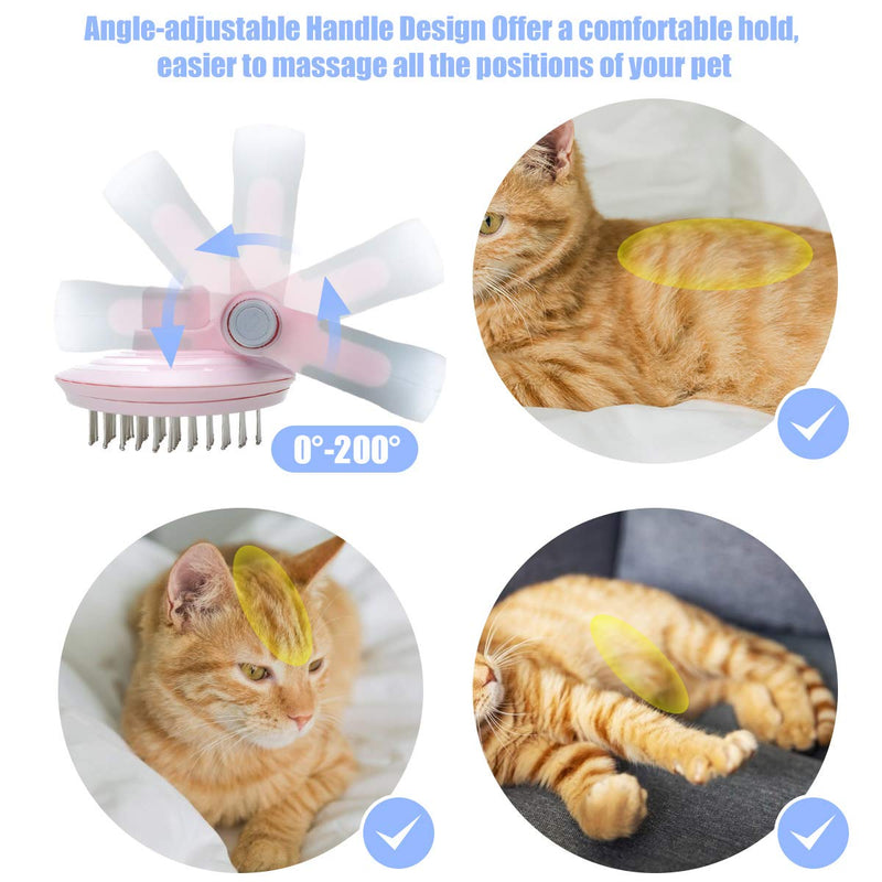 [Australia] - Songway Self Cleaning Slicker Brush,Pet Massage Comb,Hair Shedding Grooming Tools for Dogs and Cats,Foldable&Angle-Adjustable Beauty Brush,Clean Brush for Medium Long Fur Pink 