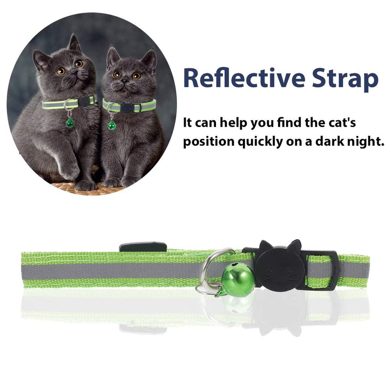 tao pipe 12 Pack Reflective Cat Collar Adjustable Breakaway Dog Collar with Bell Quick Release Safety Collar with Anti-Lost Tags - PawsPlanet Australia