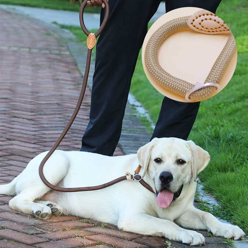 2 Pack Retriever Leashes for Small Dogs Dog Leash Durable Adjustable Nylon Training Leash for Small Medium Dogs Khaki Black Medium - PawsPlanet Australia