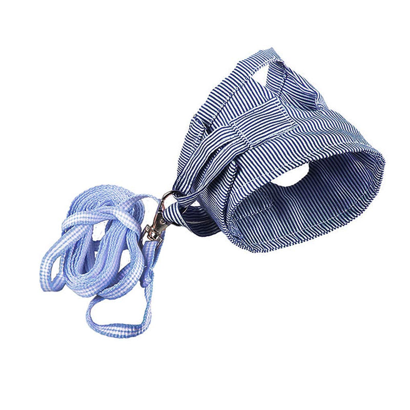 [Australia] - Small Pet Harness Soft Cotton Guinea Pig Bunny Harness and Leash Set for Guinea Pig Hamster Chinchilla Rabbit Squirrel Hedgehog Ferret Small Animals Walking Chest Strap Vest Harness with Lead Leash Blue 