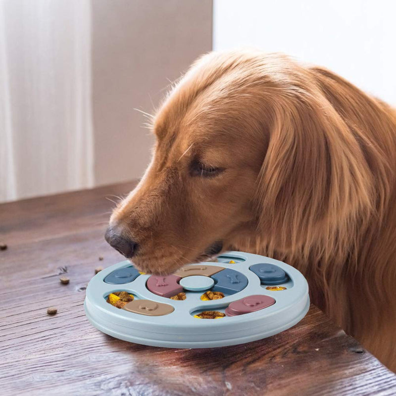 Ezeso Dog Puzzle Slow Feeder Toy,Puppy Dog Brain Games Feeder Treat Dispenser Slow Feeder Bowl Dog Toy with Non-Slip (Blue) Blue - PawsPlanet Australia