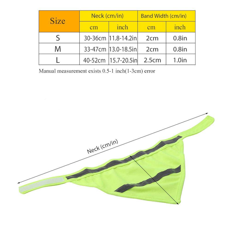 Dog Bandanas Reflective Safety Dog Scarf Triangle Stripe Pet Dog Collar Personalized Neon Color Visibility Products Kerchief (L-Fluorescent Yellow) L Fluorescent Yellow - PawsPlanet Australia