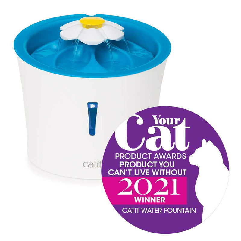 Catit Senses 2.0 Flower Fountain, Cat Drinking Water Fountain Blue - PawsPlanet Australia