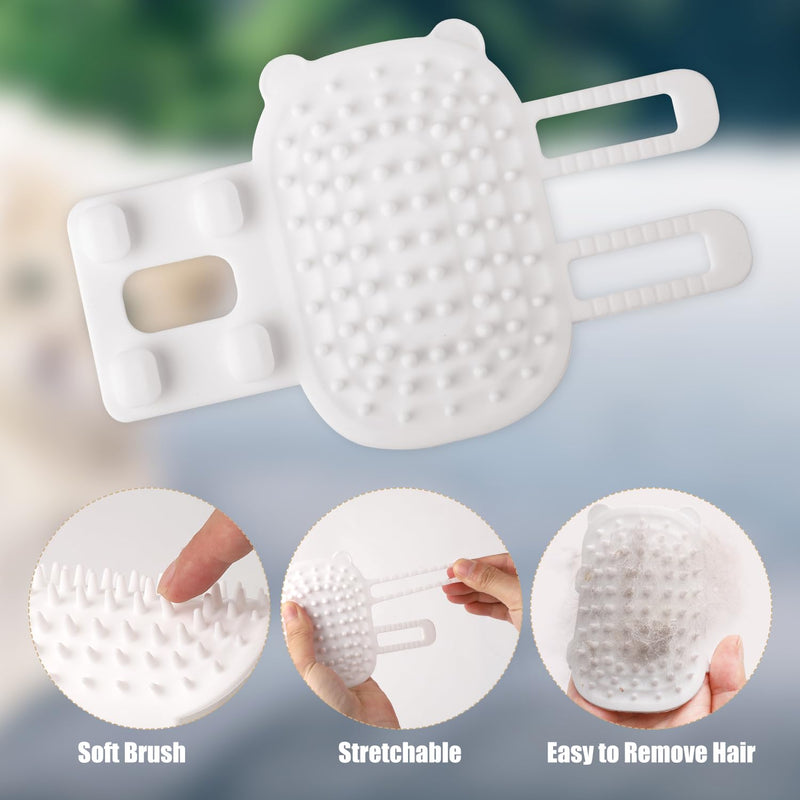 2pcs Self Cleaning Cat Brush, 2-in-1 Tickling Comb Pet Brush Pet Tickling Artifact Cat Grooming Shedding Brush Cat Corner Scartcher for Short/Long Hair Cats (White) - PawsPlanet Australia