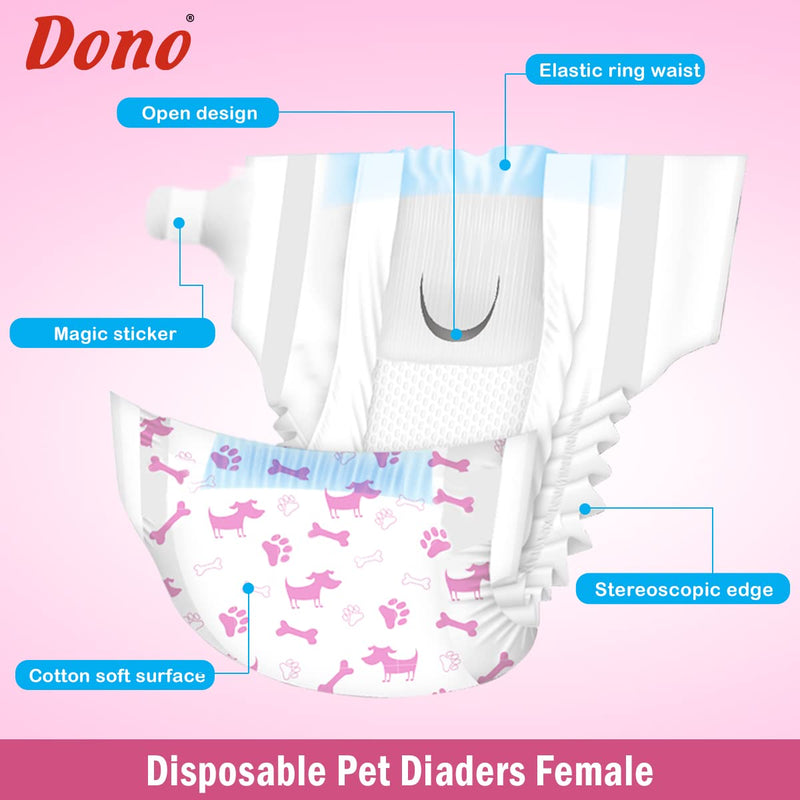Dono Disposable Pet Diapers Female Dogs 2018 Super Absorbent Soft Heating Pee Diapers Liners XXS-M, Including 14-20count Puppy Diapers Dogs Cats Medium - PawsPlanet Australia
