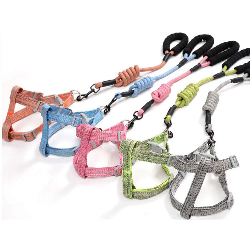 ETOPARS Pet Dog Harness Leashes Set, Pet Round Rope Chest Harness Traction Rope, Safety Harness for Dogs, Dog Vest Puppy Chest Strap, Pet Training Leash for Small and Medium Dogs L Pink - PawsPlanet Australia