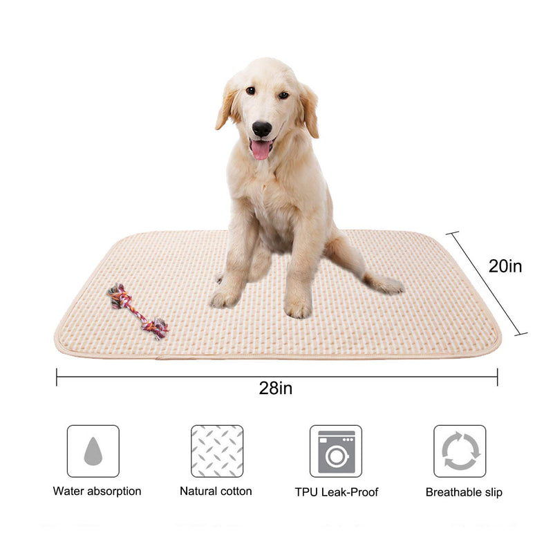 [Australia] - ZTWEY 2 Pack Washable, Reusable, Pet Training and Puppy Pads, 20x28 Pet Pee Pads 100% Soft Cotton Protection, Waterproof, Leak-Proof and Super Absorbent. 1 Free Dog Rope Toys, Dog Travel 20x28" 