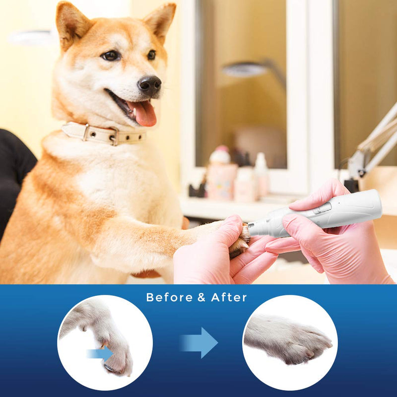 [Australia] - Dog Nail Grinder Upgraded 2 Speed Pet Nail Trimmer Gentle Painless Electric Paws Grooming Trimming Small Medium Large Dogs Cats Portable Rechargeable by Petural 