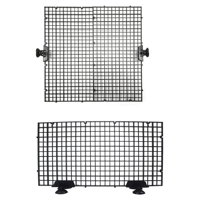 Cunguv 6 Sets Aquarium Divider Tray with Sucker Clip Plastic Fish Tank Isolation Grid,Egg Crate Light Diffuser,Aquarium Bottom Divider,Black /6 x 12inch - PawsPlanet Australia