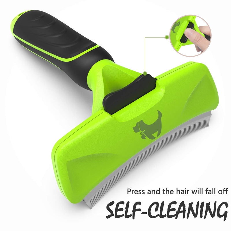 [Australia] - ORFELD Dog Shedding Tools, Shedding Brush Gromming Tool, Deshedding Tool for Reduce Loose Hair Upto 95%, Dog and Cat Shedding Grooming Tool green 