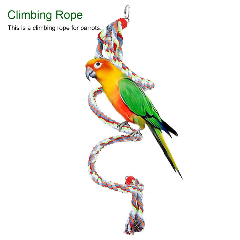 Parrot Climbing Rope Bird Swing Standing Toys Birds Supplies for Large Medium Small Parrots 1.6 Meter - PawsPlanet Australia