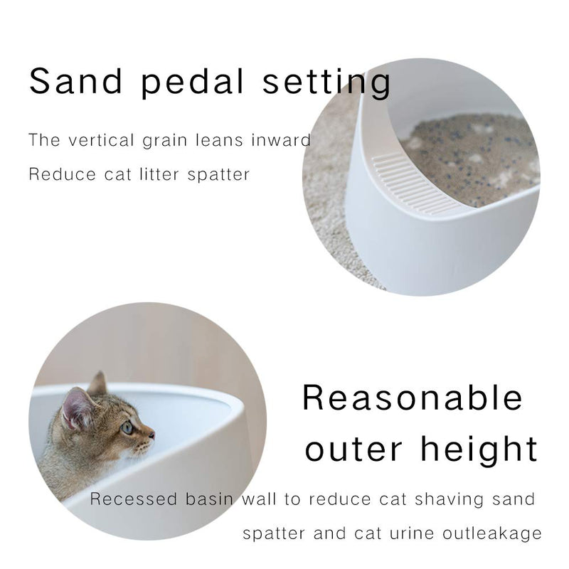 pidan High Side Cat Litter Box with Shield and Scoop, Open Top Rimmed Litter Pan, Waterproof, Scatter Control, Easy to Clean, Compact Design - PawsPlanet Australia