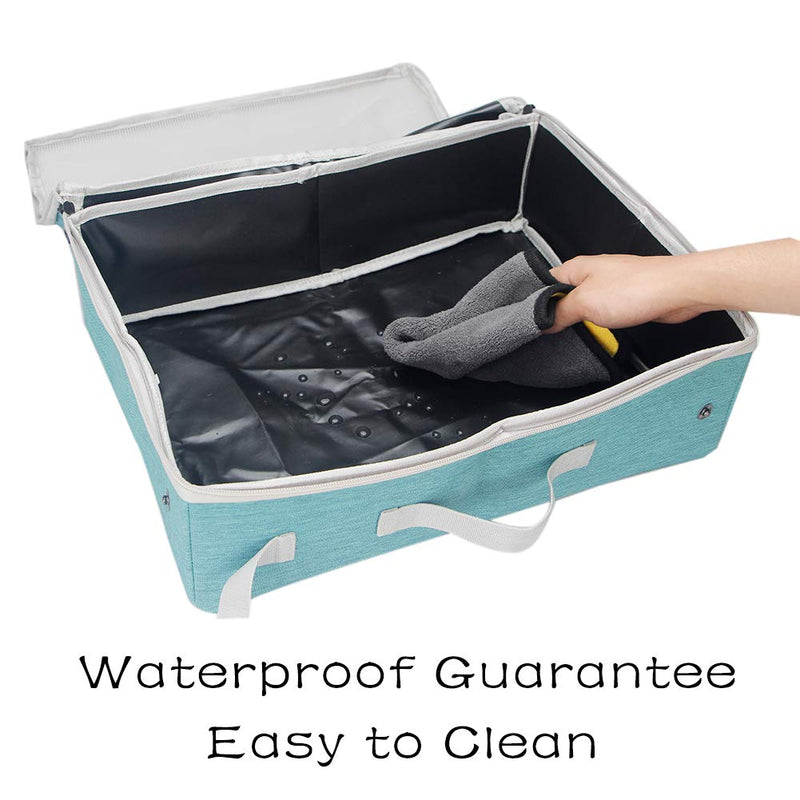 Portable Cat Travel Litter Box with Lid, Collapsible Car Cat Litter Box Waterproof and Easy to Clean Grey - PawsPlanet Australia