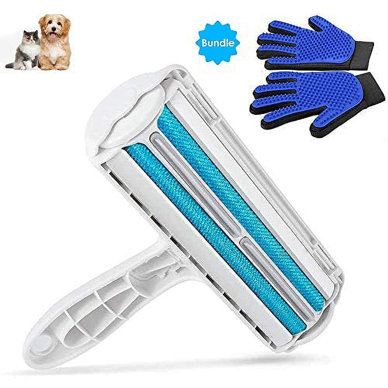 WEIZEU Pet Hair Remover Roller,Animal Hair Removal Brush Pet Fur Remover with 1 Pair of Gloves 1 Set - PawsPlanet Australia