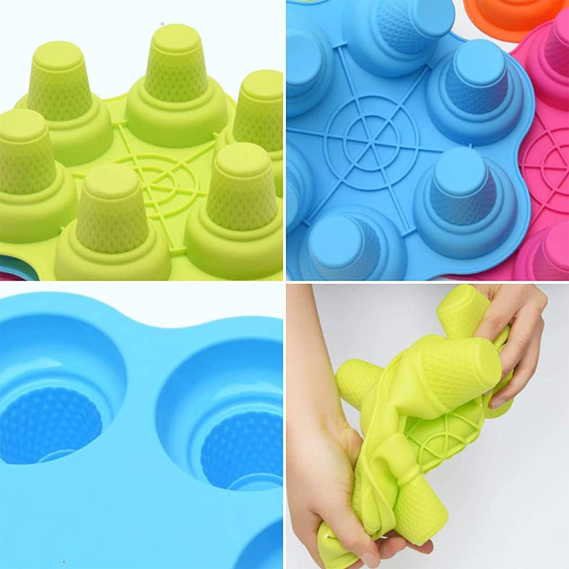 6 holes Ice Cream Cone Silicone Cake Mold Cup Baking Mold Random Color 1 pc Random Color - PawsPlanet Australia