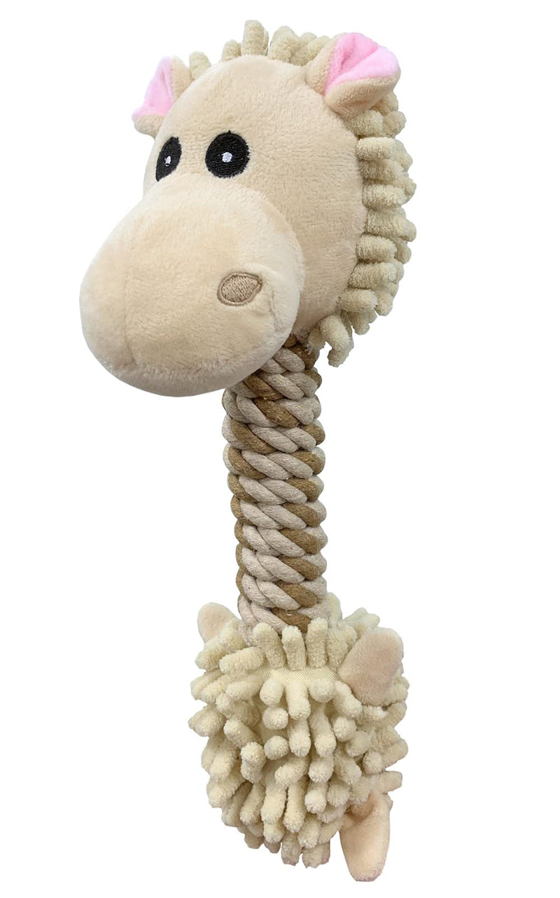 FEIX80 Very Soft Dog Plush Chew Toy , Durable Squeaky Dog Toys , Cute Rope Animal Dog Toy with Rope Neck , Very Soft Stuffed Head and Body for Pet Teething (Beige Hippo) Beige Hippo - PawsPlanet Australia