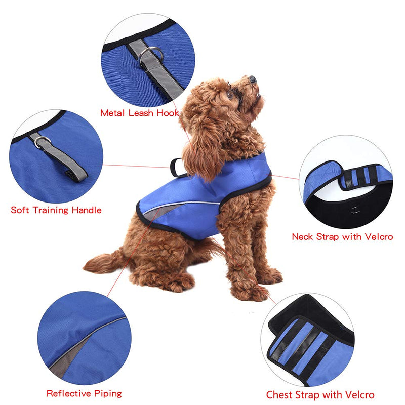 WINBATE Adjustable Dog Anxiety Jacket-Keep Calming Vest Thunder Shirt with D-Ring and Training Handle for Dogs，Grey X-Small Blue - PawsPlanet Australia