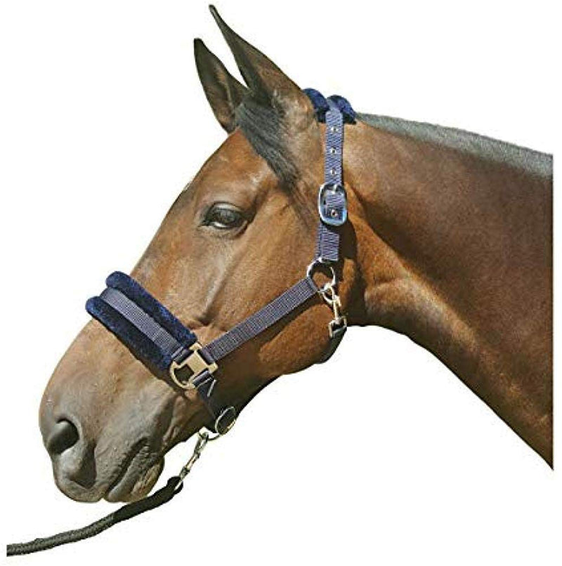 Y-H Hy Faux Fur Padded Head Collar Lead Rope PR-16214 Brown Pony 16223 - PawsPlanet Australia