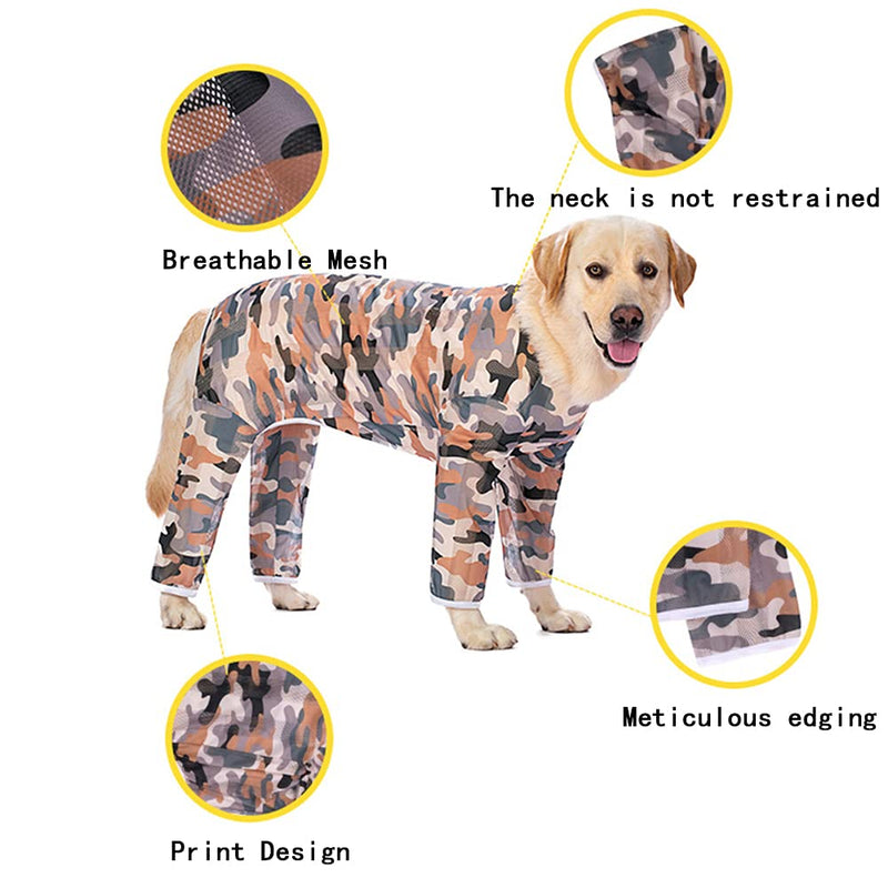 Dog Clothes for Medium Large Dogs, Anti-Hair Dog Onesie Sunscreen Cooling Pet Four-Legged Jumpsuit Pajamas Dog Shirt (26#:Blue) 26#:Back Length:17.71inch Blue - PawsPlanet Australia