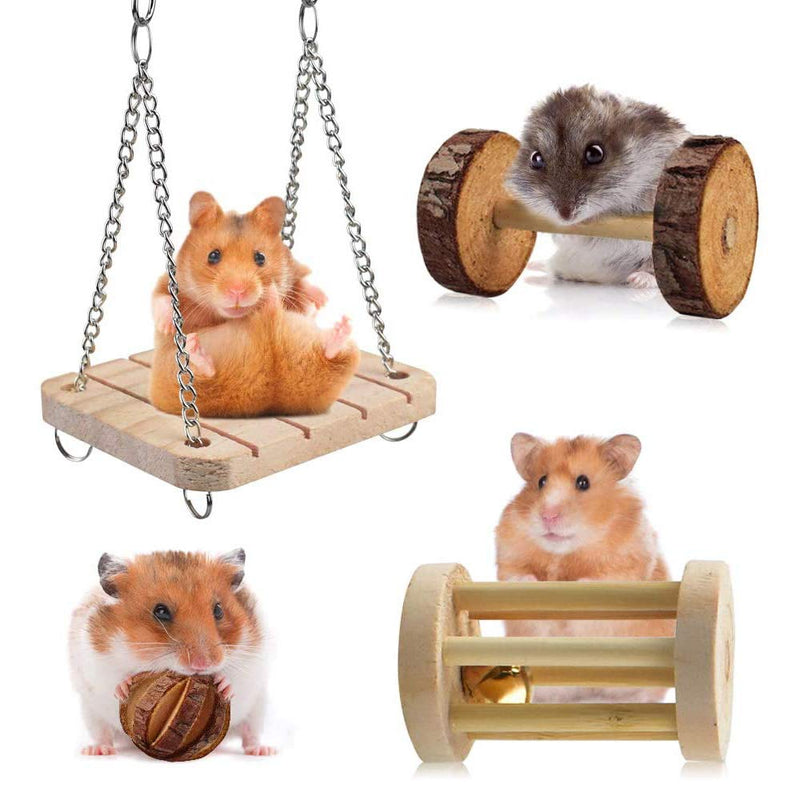 Amasawa 10 Pieces Hamster Chew Toys,Natural Wooden Toys,Gerbil Rat Guinea Pig Chinchilla Chew Toys,Roller Teeth Care Molar Toy,Suitable for Hamsters, Rabbits and Parrots to Play with Molar Toys - PawsPlanet Australia