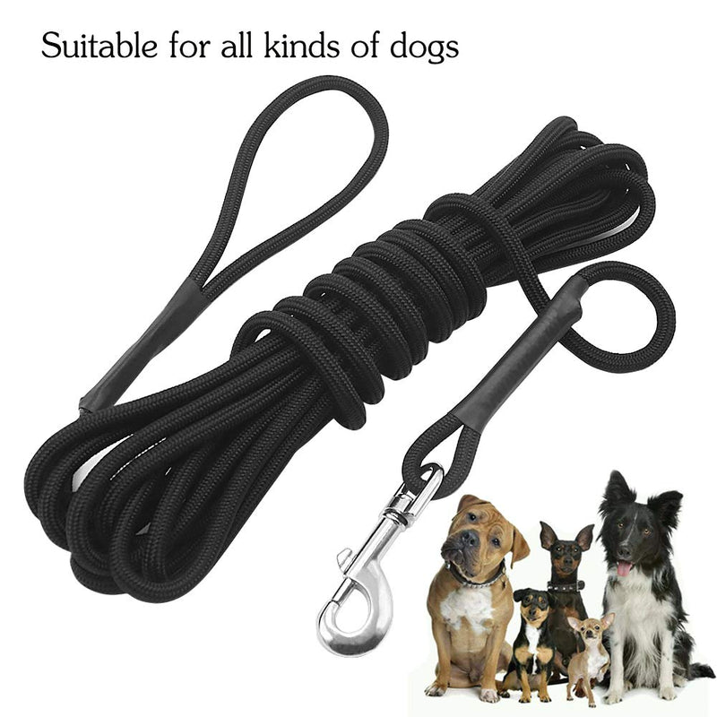 Vivifying Dog Check Cord, 20FT/6M Floatable Long Dog Training Rope with Handle for Beach, Lake Black - PawsPlanet Australia