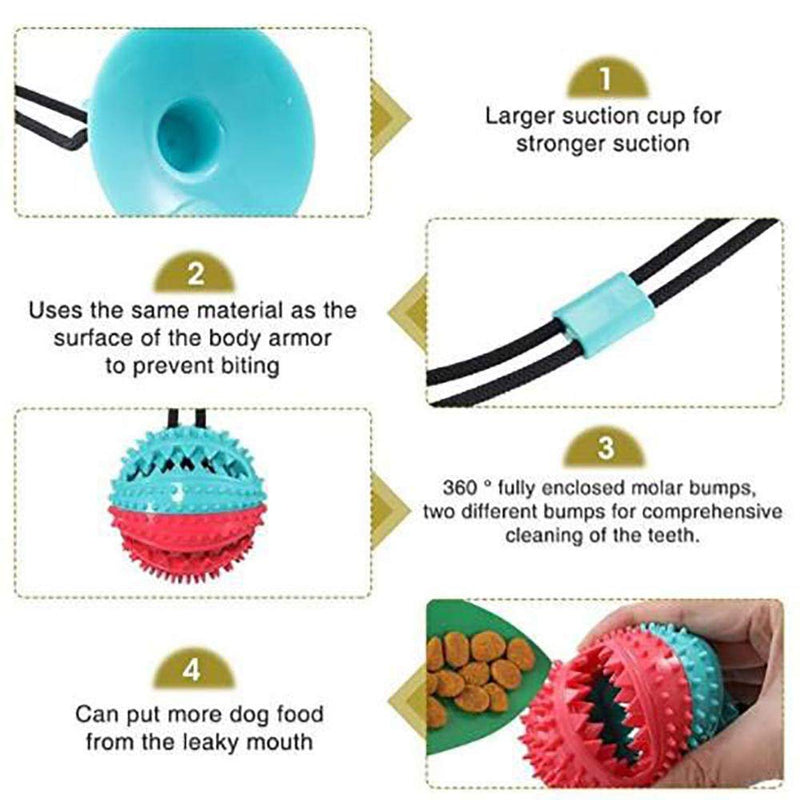 Toyame-Suction Cup Tug of War Dog Toys ,Dog Interactive Training Puzzle Toys, Teeth Cleaning Chew Ball Rope Toy with Bell, Treat Dispensing Ball Toy,The Tug Toy for Dogs - PawsPlanet Australia