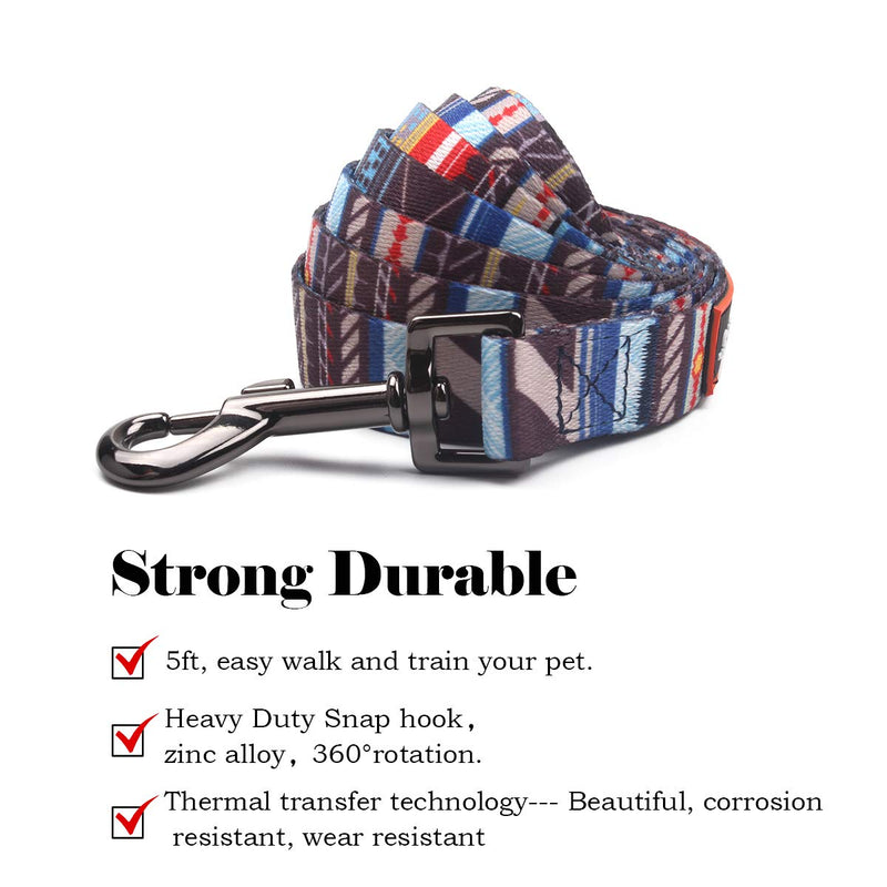 [Australia] - Dog Collar Leash Set Adjustable Personalized Basic Collars Leash with Handle for Puppy Small Medium Large Dogs Training Walking Running S 